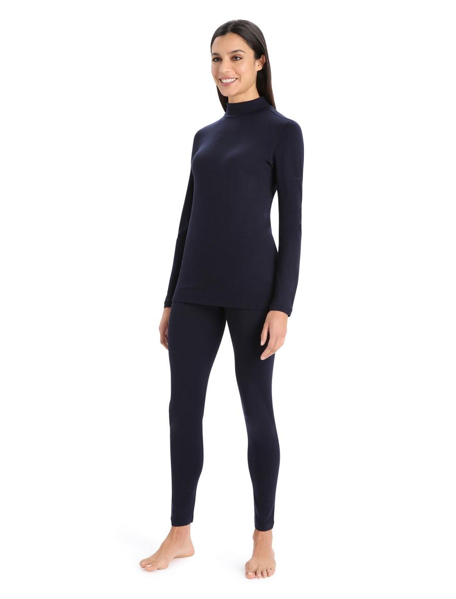 Icebreaker Merino 260 Tech Long Sleeve Turtleneck Naisten Base Layers Laivastonsininen | FI 1827RVDW